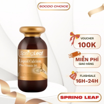 Bổ sung canxi vitamin D3 Liquid Calcium Plus Vitamin D3 Spring Leaf tăng cường sức khỏe xương và răng 60 viên/lọ
