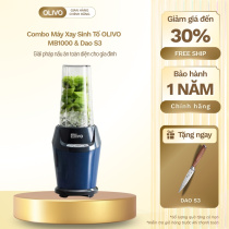 Combo Máy Xay Sinh Tố OLIVO MB1000 - Dao S3,Chế Biến Dễ Dàng, Nhanh Gọn