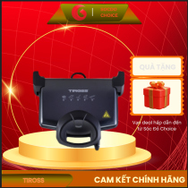 Kẹp nướng điện Tiross TS9653 1600W, 3 màu đen/đỏ/bạc, 2 mặt nướng, khay chống dính, đa năng