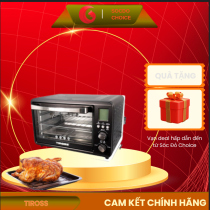 Lò nướng điện Tiross 28L 1500W, màn hình LCD, hẹn giờ 60 phút, khay hứng mỡ, 4 thanh nhiệt, nướng, rã đông
