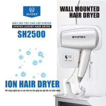 Máy Sấy Tóc Treo Tường SYNTEX SH2500 Cao Cấp, Công Suất 2500W, Sấy Nhanh & Tạo Kiểu Tóc Chuyên Nghiệp Cho Gia Đình,