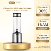 Máy Xay Sinh Tố Cầm Tay OLIVO PB01 – Xay Được Đá Viên, Dung Tích 450ML
