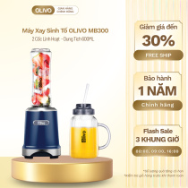 Máy Xay Sinh Tố OLIVO MB300 - 2 Cốc Linh Hoạt - Xay Đá Bào, Sinh Tố - Dung Tích 600ML