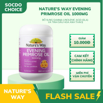 Nature's Way Evening Primrose Oil 1000mg - Bổ sung Gamma Linolenic Acid (GLA) và tinh dầu hoa anh thảo (Hộp 60 viên)
