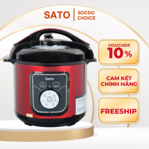 Nồi áp suất Sato 6AS015, dung tích 6L, nấu áp suất mạnh, bền bỉ