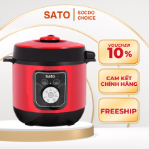 Nồi áp suất Sato 6AS051.D, dung tích 6L, nấu nhanh, tiết kiệm thời gian