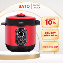 Nồi áp suất Sato 6AS052.D, dung tích 6L, nấu áp suất cao, bền bỉ