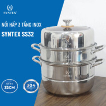 Nồi hấp 3 tầng Syntex SS32 - Hấp cách thủy, hầm, luộc, nấu lẩu.