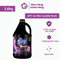 Nước Giặt Xả 2 Trong 1 SPY Plus Ultra Clean NGX Hương Hoa Tím, Sạch Sâu, Thơm Lâu, Túi 3.6kg