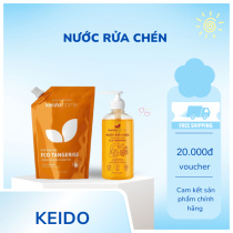 Nước rửa chén thiên nhiên, nước rửa chén KEIDO, 500ml + 2L, hương cam gừng, sạch dầu mỡ, khử mùi tanh, dịu nhẹ da tay