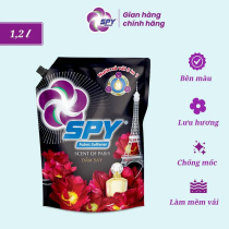 Nước xả vải Spy 5 trong 1 công nghệ hạt lưu hương, chống mốc, kháng khuẩn, hương đắm say 1,2L
