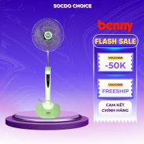 Quạt cây Benny BF-49T, 60W, chiều cao cao, gió mát rộng, bảo hành motor 2 năm