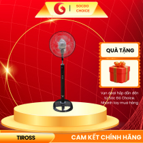 Quạt đứng Tiross TS915 – 55 W, 3 tốc độ & chế độ gió, điều khiển từ xa, hẹn giờ, màn hình LCD.