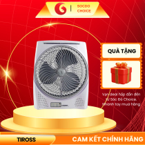 Quạt sạc tích điện Tiross TS9174 – pin 8000mAh, 2 tốc độ gió, đèn LED, điều khiển từ xa, thời gian chạy 4–8 giờ