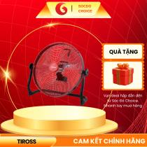 Quạt sàn Tiross TS9570 16 inch, mô tơ DC không chổi than, cánh nhôm 40cm, điều khiển đa tốc độ, thiết kế kim loại chắc chắn
