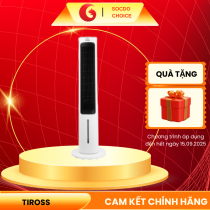 Quạt tháp hơi nước Tiross TS9177, làm mát, tạo ẩm hiệu quả, điều khiển từ xa, hẹn giờ, bình nước 4L, tiết kiệm điện