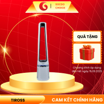 Quạt tháp không cánh Tiross TS9176, lọc không khí HEPA, 12 tốc độ, 3 chế độ gió, điều khiển từ xa, hẹn giờ