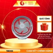 Quạt tích điện mini USB Tiross TS2282 – pin 4000mAh, 3 tốc độ gió, sạc Type-C, chỉnh góc 90°, hoạt động 4–15 giờ