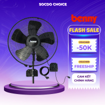 Quạt treo tường công nghiệp Benny BFW-225, 190W, remote, 22 inch, bảo hành motor 2 năm