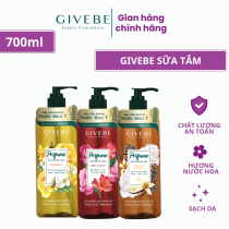 Sữa tắm GIVEBE hương nước hoa Ý 700ml tái tạo làn da, mềm mại, sạch mụn chiết suất thiên nhiên