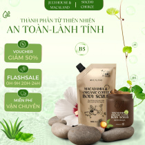 Tẩy Tế Bào Chết Body Macaland Cà Phê Organic – Mắc Ca 235g/500g Dưỡng Ẩm, Chăm Da Sáng Mịn