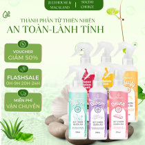 Xịt thơm quần áo JULYHOUSE – Nước xả vải khô hương hoa cỏ, tinh dầu tươi mát 280ml tiện dụng